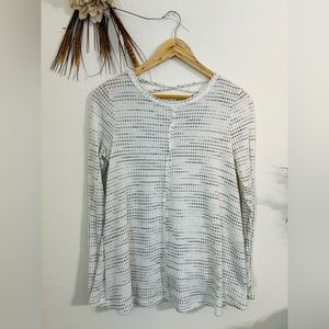 Altar’d State White Grey Knit Long Sleeve Top Size Small *Read Description